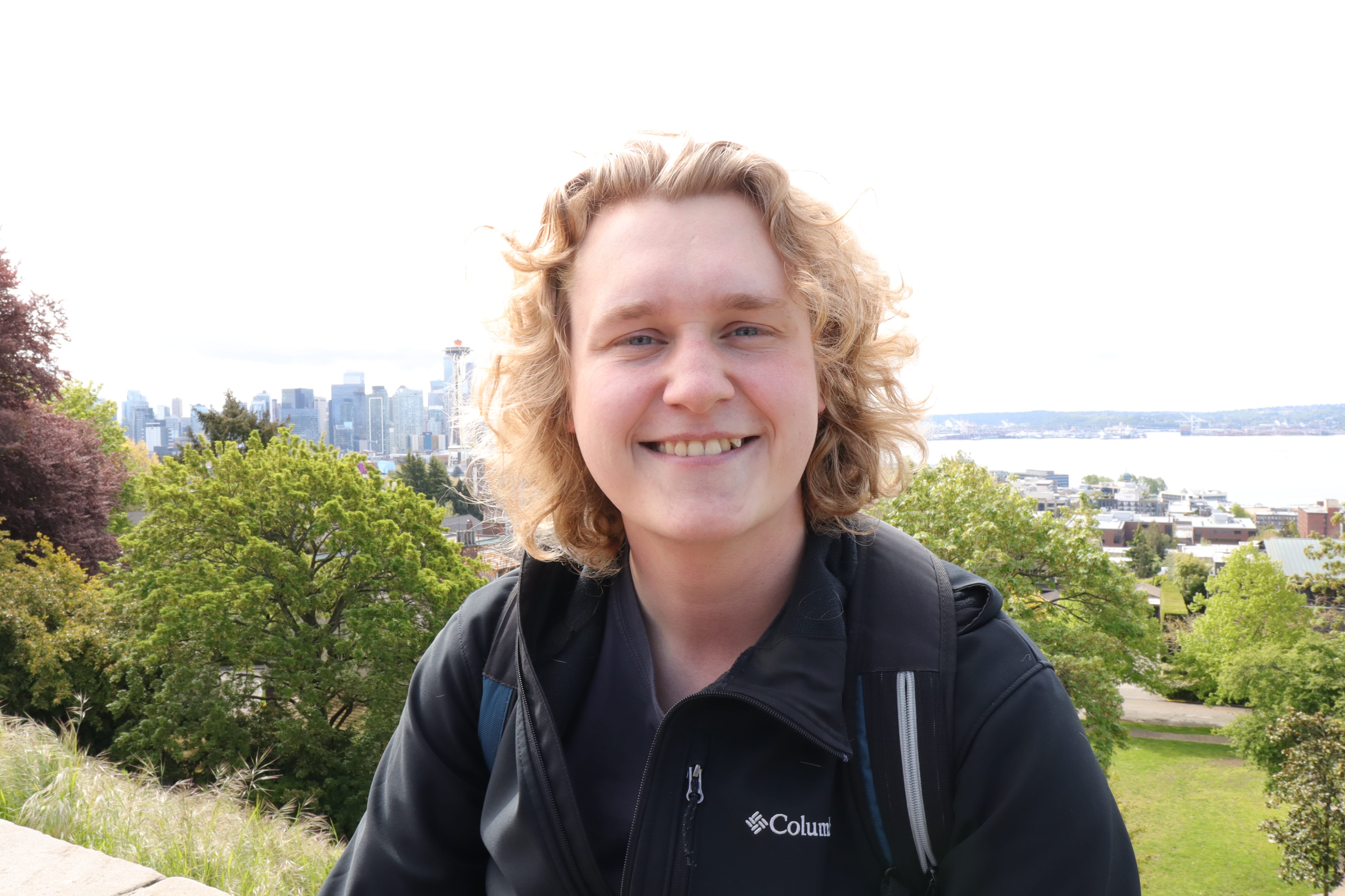 Neal over the Seattle skyline